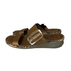 Fly London Women's Cape 205 Sandals Bridle Camel Size 40(9-9.5)